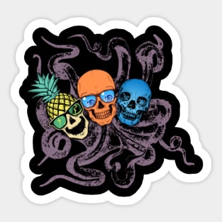 triple skulls Sticker